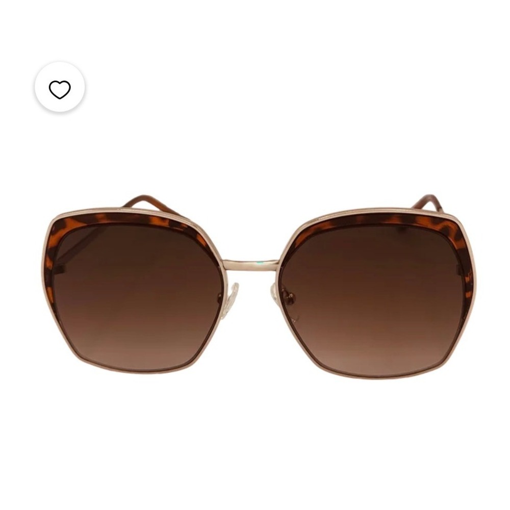 Guess ladies GF0410/S 32F Gold Tortoise Geometric Oversized Sunglass Brown Lens